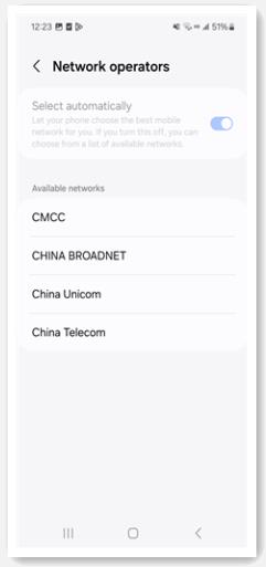 samsung network operators