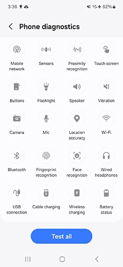 samsung phone diagnostics
