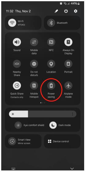 samsung quick settings panel