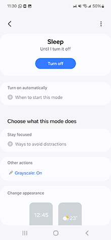 turn off samsung sleep mode