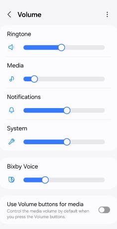 samsung sounds and vibration volume