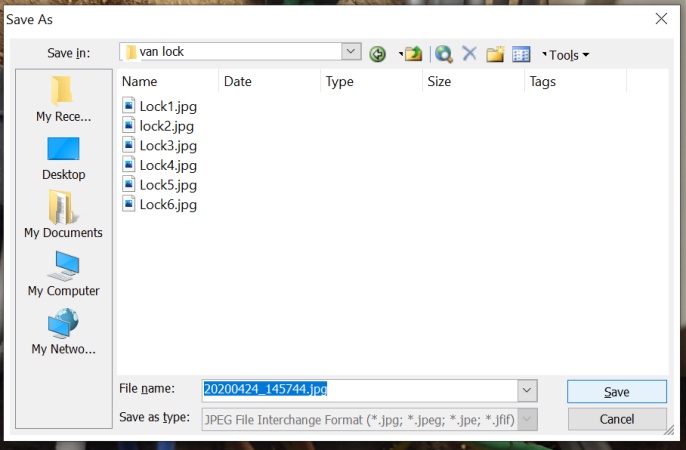 save the file with a new name
