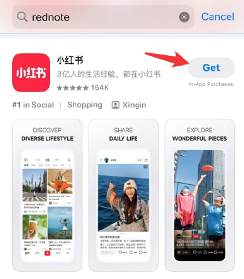 search rednote app and download it