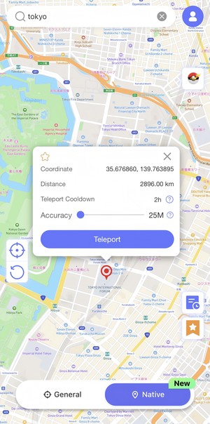 select target location anygo native mode