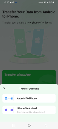 choose transfer direction