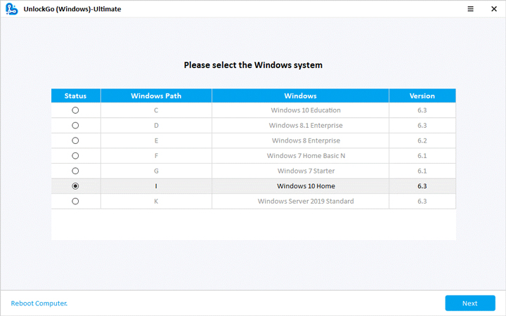 select windows system