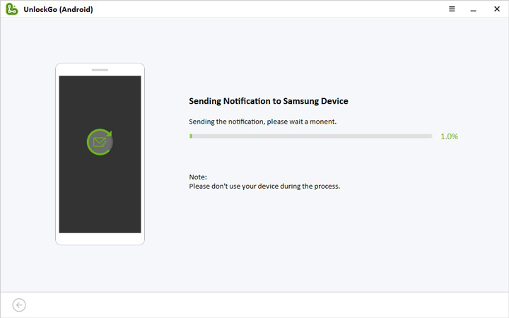 Samsung FRP bypass tool sends notification to device