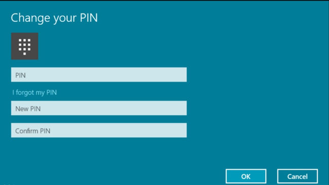 change windows pin