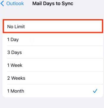 set no limit to mail days