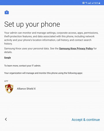 Alliance Shield X Knox licensed disabled by Samsung, no more app