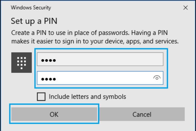 Microsoft pin reset