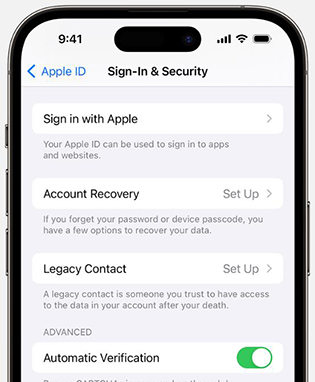 sign-in and security