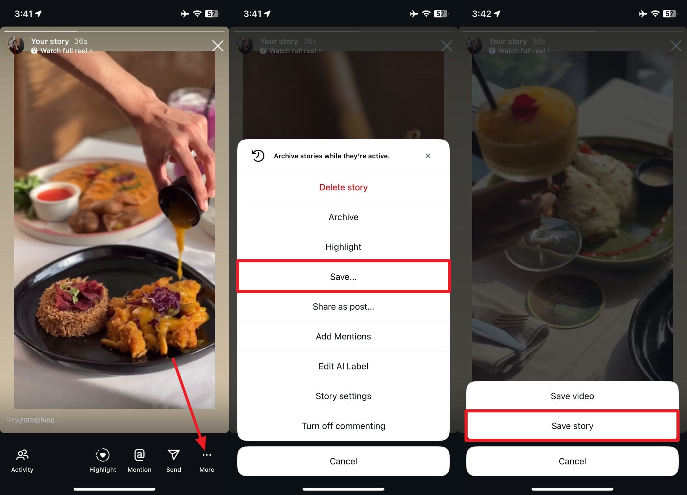 save instagram story