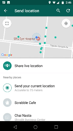 share live location on whatsapp