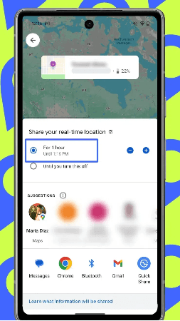 share location from iphone to android by email