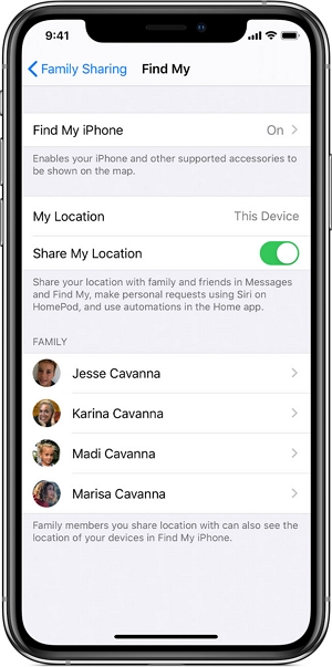 Stop Sharing Your iPhone Location from Settings