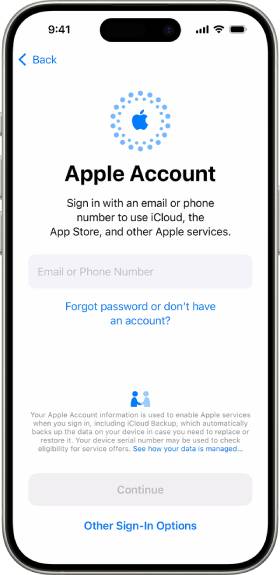 sign in apple account