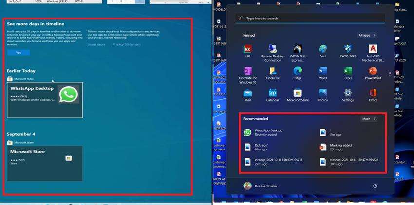 start menu and taskbar