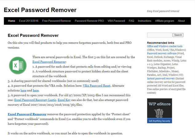 how to remove excel password online free