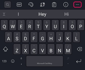 enter Swift Key menu