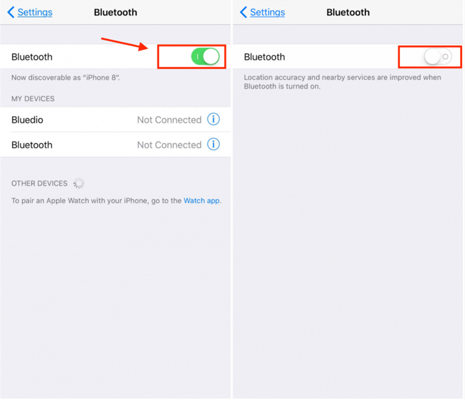 Switch Off Bluetooth to Fix iPhone Can't Hear Calls