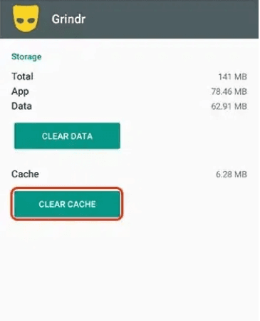 tap clear grindr cache