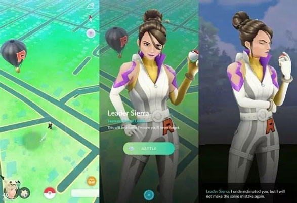 Team Go Rocket ariel attack