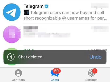 how to undo archive telegram chat