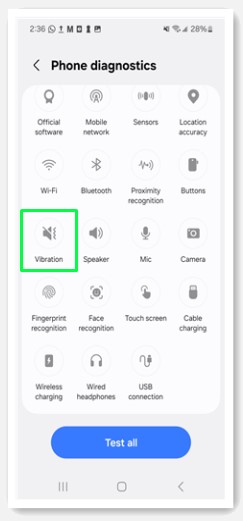test samsung vibration