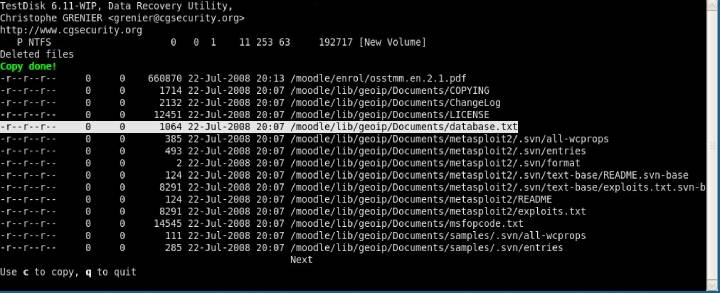 TestDisk complete