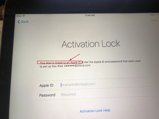 This ipad is linked to an apple id что делать