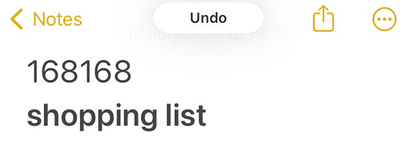 three fingers swipe undo notes