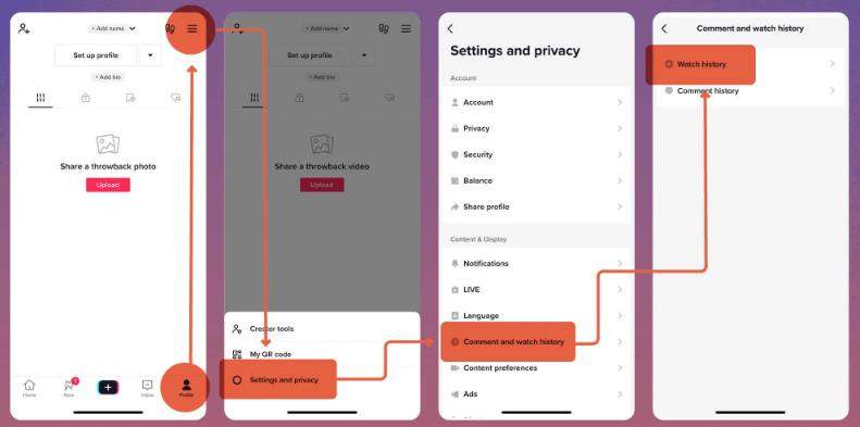 tiktok watch history