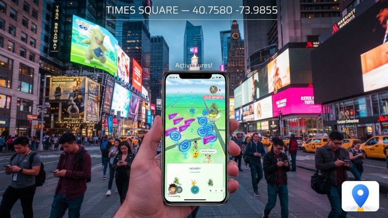 times square new york pokemon go coordinates