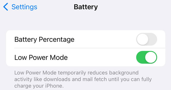 iphone low power mode