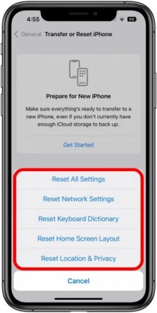 transfer or reset iphone