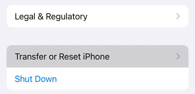 transfer or reset iphone