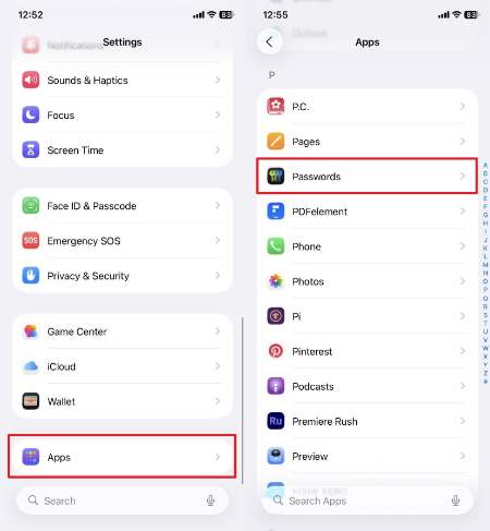 access passwords app