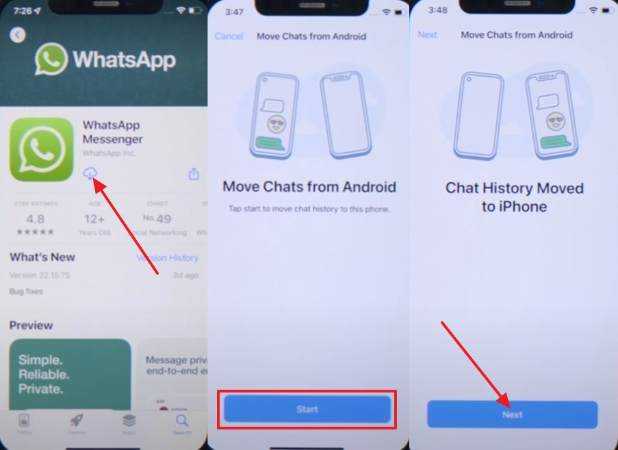 download whatsapp and receive