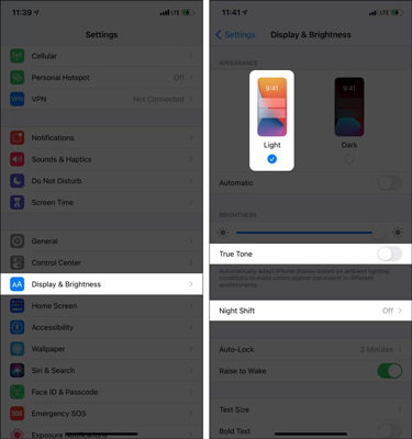 turn off dark mode true night shift