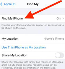 turn off find my iphone