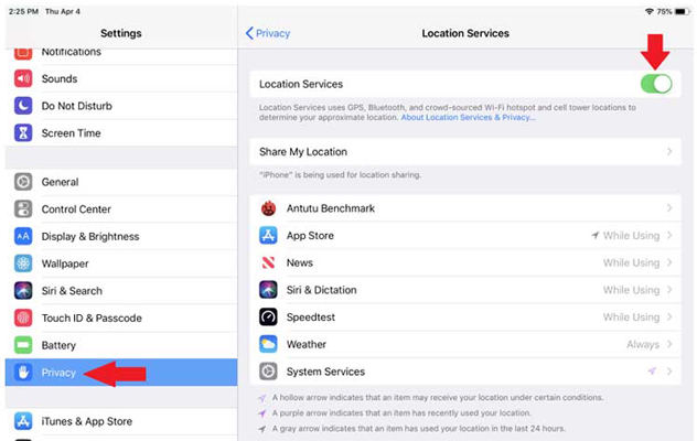 Turn Off Location Service to Save iPhone Battery Life After Update iOS