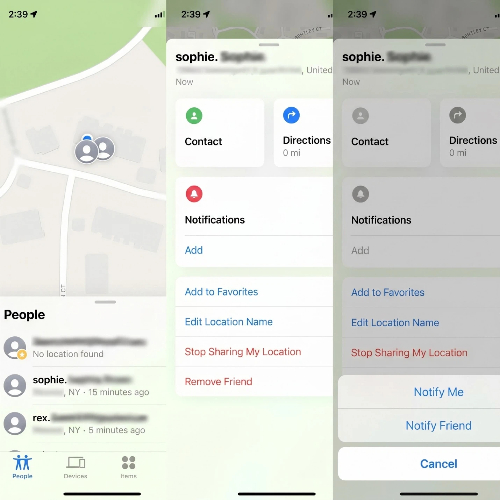 turn off share my location in find my