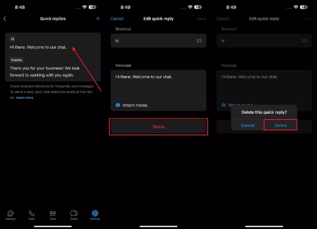 delete specific replay