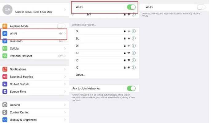 Apague WiFi para ahorrar la duración de la batería del iPhone después de la actualización iOS