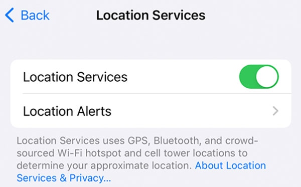 check location settings