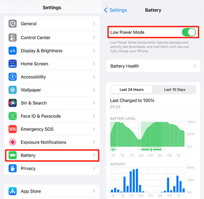 Turn On iPhone Low Power Mode