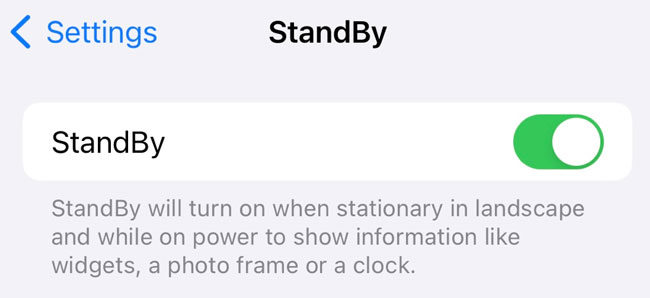 turn on standby mode
