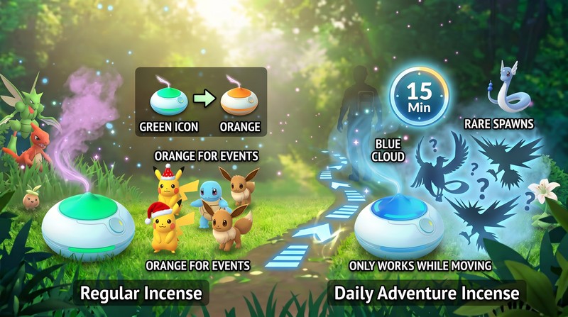 types of pokemon go incense
