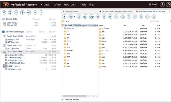 UFS Explorer SSD data recovery software interface